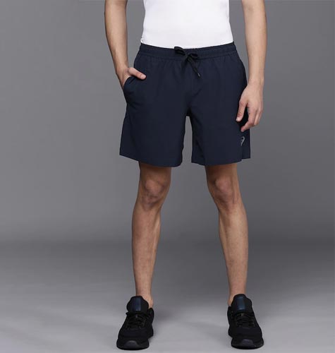 Men Navy Blue Sports Running Shorts